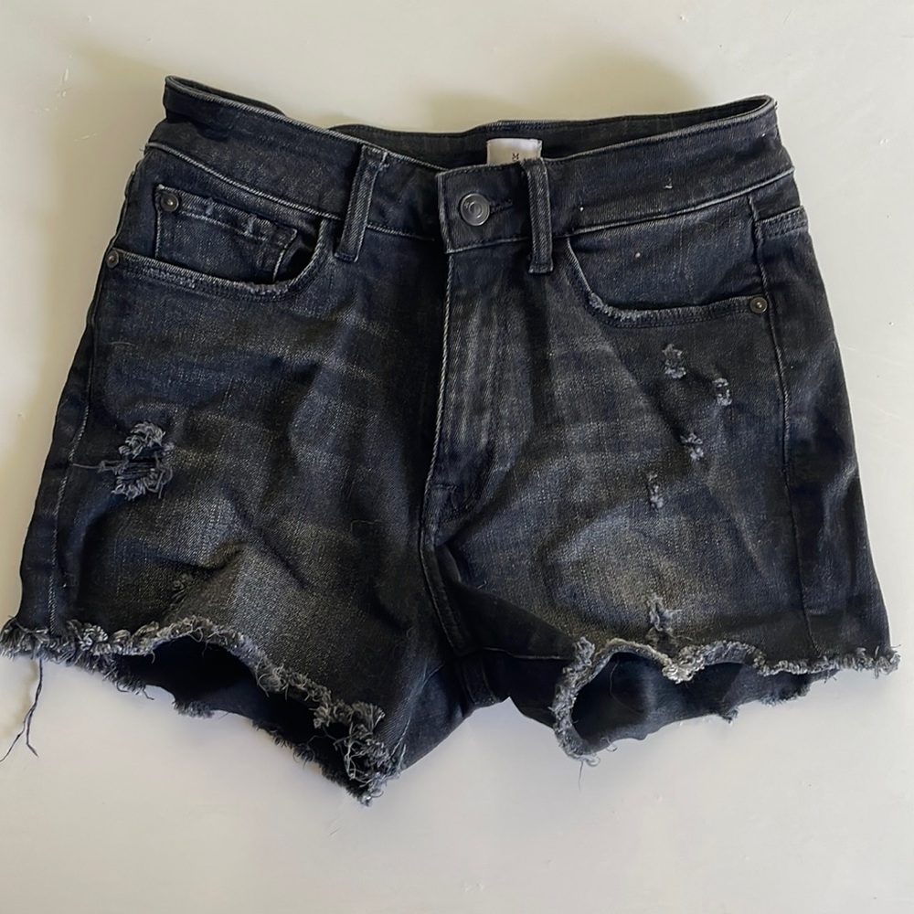 Madison black distressed jean shorts